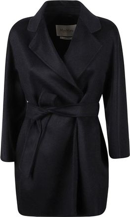 Max Mara Detto Belted Coat - Coats - Mujer - Azul - M
