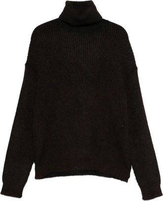 Uma Wang Maglia A Costine Con Collo Alto-Donna