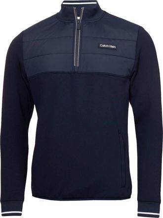 Calvin Klein Mens Baylor Creek Hybrid Half Zip Sweater - Eve Blue - L