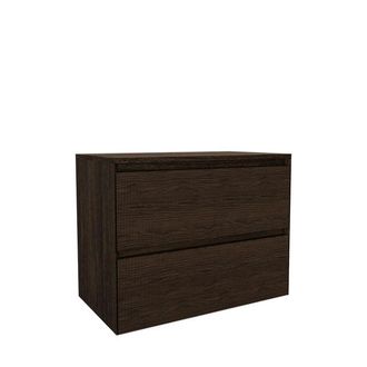 Saniclass Holz Atelier Badkamermeubelset - 80x45x60cm - topblad - zonder kraangaten - 2 lades - Charcoal