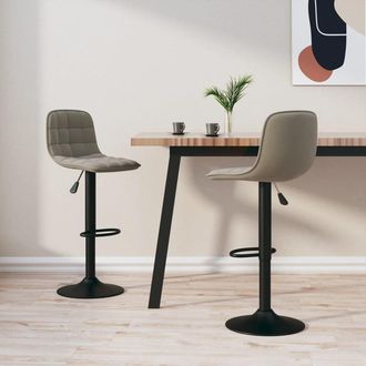 vidaXL Taburetes De Cocina 2 Unidades Terciopelo Gris Claro Vidaxl