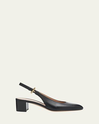 Gianvito Rossi 45mm Leather Slingback Pumps