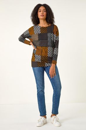 Roman Contrast Stripe Top