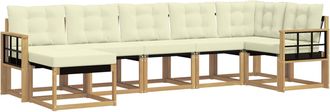 vidaXL Conjunto De Sof&aacute;s De Exterior 7 Uds. Blanco Y Crema Vidaxl