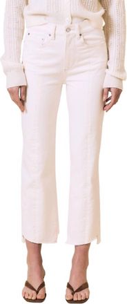 LE JEAN Reworked 90s Straight Ankle High Rise Jeans In Bone