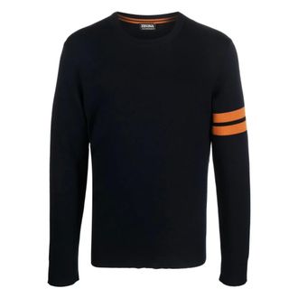 Ermenegildo Zegna Trui met ronde hals - Heren - Truien - Blauw - Maat: M Wol