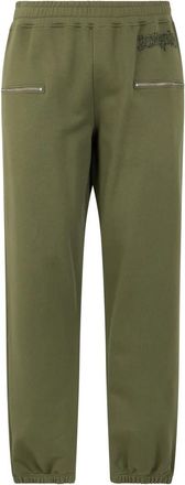 Moschino Rechte olijfgroene broek met praktische zakken - Heren - Straight fit broeken - Groen - M - Katoen - Broeken