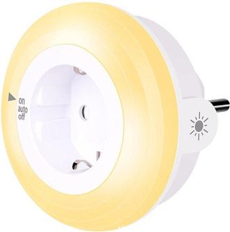 No Brand Luz Nocturna &Aacute;mbar Con Sensor Crepuscular, Luz Nocturna Led Para Ni&ntilde;os, Protector De Enchufe, L&aacute;mpara Enchufable Con Sensor De Luz, Brillo Ajustable