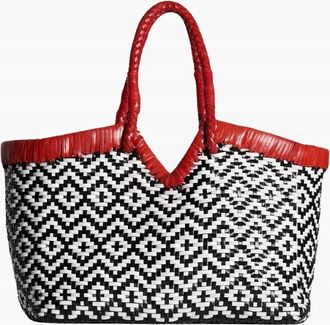 Vipera Womens Crudelia Tote Bag In Lipstick/white/black