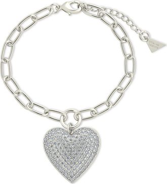 Sterling Forever Disco Heart Bracelet in Silver at Nordstrom