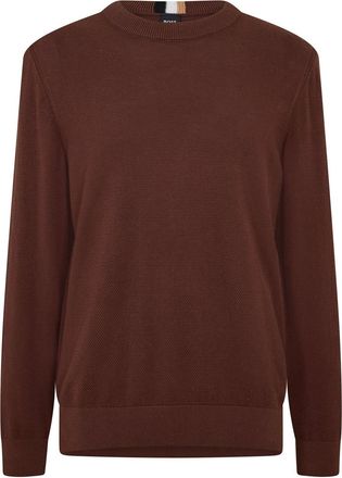 HUGO BOSS Mens Ecaio P Knitted Jumper in Dark Brown - Size X-Large