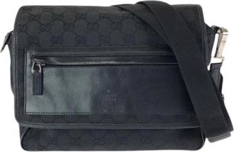 Gucci Pre-owned GG Canvas Leren Schoudertas - Heren - Vintage Schoudertas - Zwart - ONE Size - Leer - Vintage