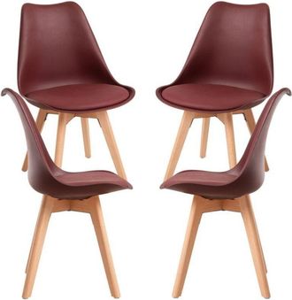 Regalos Miguel Packs Sillas Comedor - Pack 4 Sillas Synk Basic - Burdeos