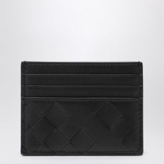 Bottega Veneta Black card holder in Intrecciato