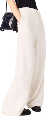 Maje Wide-leg tweed trousers in Ecru at Nordstrom, Size 36 Eu