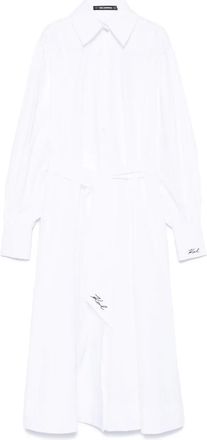 Karl Lagerfeld Abito midi in popeline - Bianco