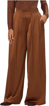 Nukus Nukus, Broeken, Dames, Bruin, XS, Polyester, June Pants Shiny