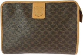 Celine Pre-owned Clutches, male, Brown, Size: ONE SIZE Pre-owned Macadam PVC Leather Clutch Bag