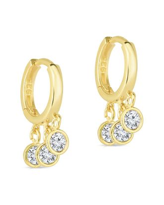 Sphera Milano 18K Over Silver Cz Hoops