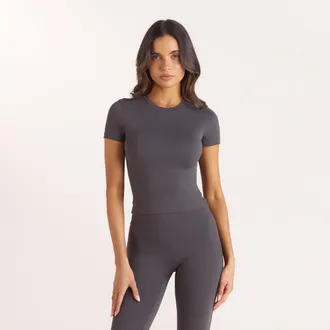 Lounge Classic Fitted Top - Ash Grey - XXL