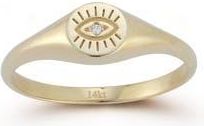 Ember Fine Jewelry 14K Gold Diamond Evil Eye Signet Ring at Nordstrom Rack, Size 6