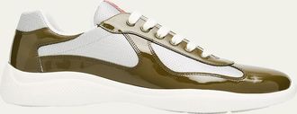 Prada Mens Americas Cup Patent Leather Sneakers