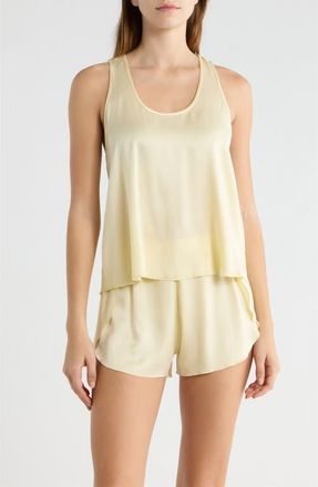 Lunya Racerback Washable Silk Short Pajamas in French Butter at Nordstrom, Size Medium