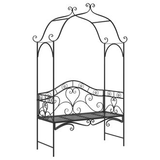 vidaXL Banco De Jard&iacute;n Con Coj&iacute;n Negro 104 X 54 X 93cm Acero Vidaxl