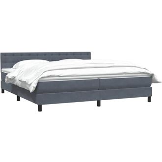 vidaXL Cama Box Spring Con Colch&oacute;n Terciopelo Gris Oscuro 180x220 Cm Vidaxl