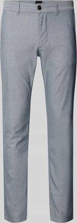 Boss Orange by Hugo Boss BOSS Orange Slim Fit Chino aus Baumwoll-Mix mit Leinen-Anteil in Blau, Größe 34/34