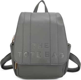 Generic Womens Fashion Backpack, Vegan Leather Tote Casual Daypack with Multiple Compartments, Gold Hardware (Grey)