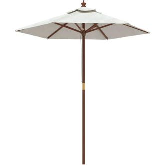 vidaXL Sombrilla De Jard&iacute;n Con Poste De Madera Color Arena 196x231 Cm Vidaxl