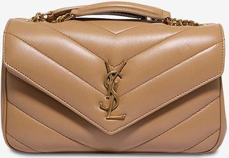 Saint Laurent Schultertasche aus gestepptem Glattleder Loulou Small