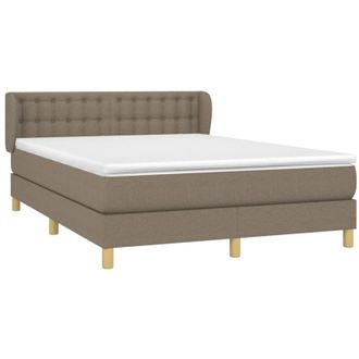 vidaXL Cama Box Spring Con Colch&oacute;n Tela Gris Taupe 140x200 Cm Vidaxl