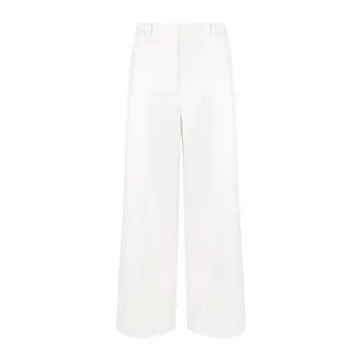 Max Mara Wide Trousers, female, White, Size: M Jersey Trousers