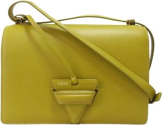 Loewe Pre-owned Small Leather Barcelona Crossbody - Dames - Vintage Schoudertas - Geel - ONE Size - Leer - Vintage