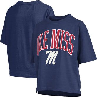 Pressbox Womens Pressbox Navy Ole Miss Rebels Nelson Arch Over Logo Waist Length Oversized Slub T-Shirt at Nordstrom, Size X-Large