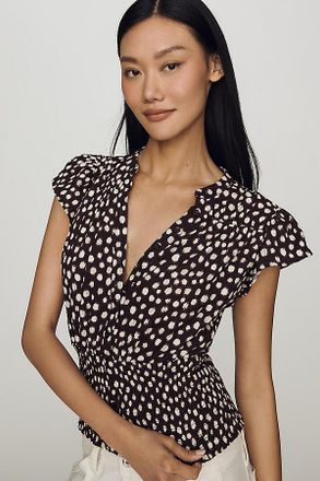 Maeve Market Day Waisted Short-Sleeve Top
