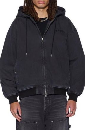 Ksubi Studded Logo Hooded Jacket in Black at Nordstrom Rack, Size Medium