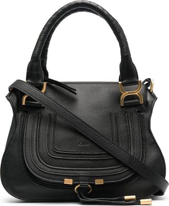 Chlo&eacute; Marcie leather tote bag - women - Cotton/Calf Leather/Calf Leather - One Size - Black
