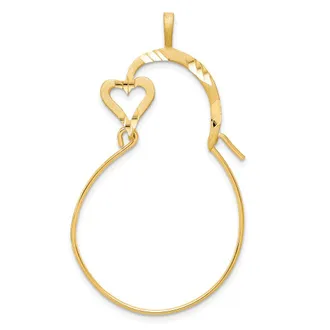 Diamond2Deal 10k Yellow Gold Small Heart Charm Holder