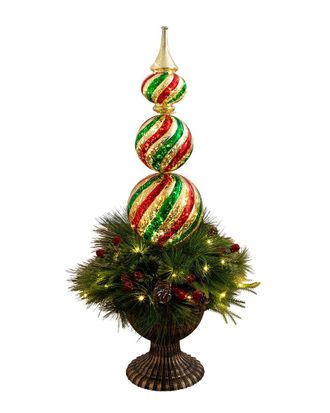 Nearly Natural 3Ft Pre-Lit Artificial Christmas Finial Decor