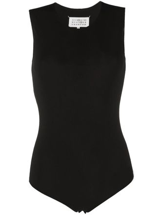 Maison Margiela Body smanicato con scollo rotondo - Nero