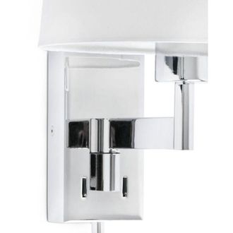 Faro Barcelona Artis Aplique De Pared Con Lector Cromo/blanca 68493-01