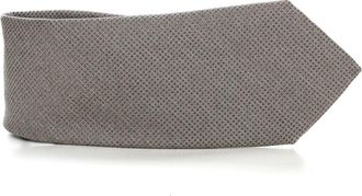 Canali Tile Micro Print Tie - Heren - Stropdassen - Beige - ONE Size - Accessoires
