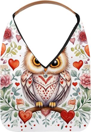 Generic Cute Owl Hearts Reusable Lightweight Grocery Bags - Foldable Into Compact Pouch, Washable & Sturdy, Multipurpose for Shopping and Travel