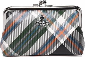 Vivienne Westwood Green Polyurethane Plaid Clutch