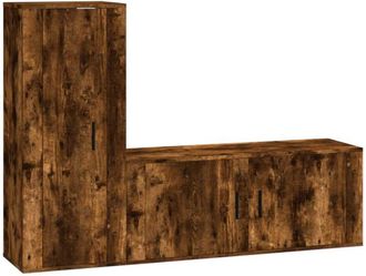 vidaXL Vidaxl - Set de muebles de tv 2 pzas madera contrachapada roble ahumado