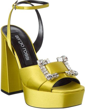 Sergio Rossi Prince 80 Satin Platform Sandal