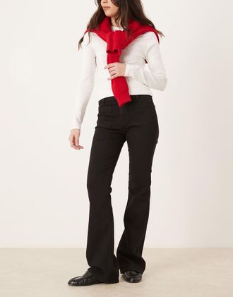 Wrangler Jeans a zampa neri-Nero